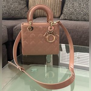 Dior Lady Bag Medium Blush Pink Gold